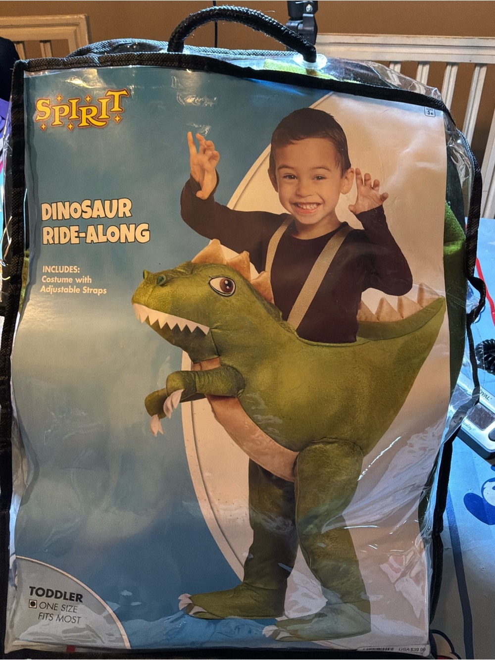 Spirit halloween dinosaur ride along toddler one size fits most